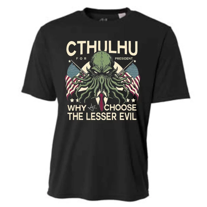 Funny 2024 elections Cthulhu for President Cooling Performance Crew T-Shirt