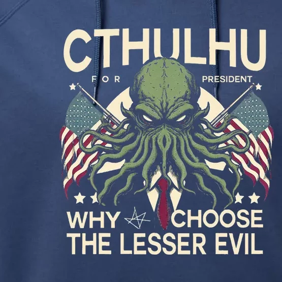 Funny 2024 elections Cthulhu for President Performance Fleece Hoodie