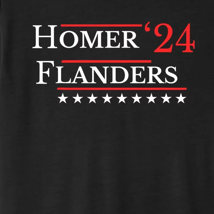 Funny 2024 Election Homer Flanders Funny Election Pairings ChromaSoft Performance T-Shirt