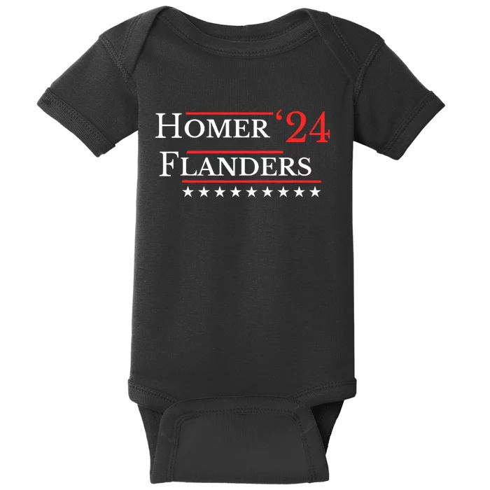 Funny 2024 Election Homer Flanders Funny Election Pairings Baby Bodysuit