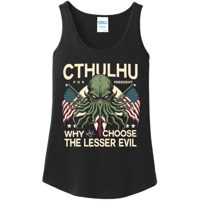 Funny 2024 Elections Cthulhu For President Ladies Essential Tank