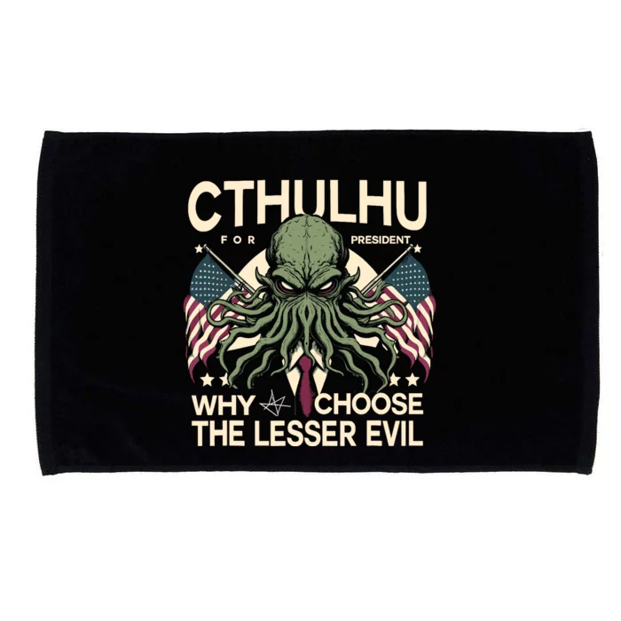 Funny 2024 Elections Cthulhu For President Microfiber Hand Towel