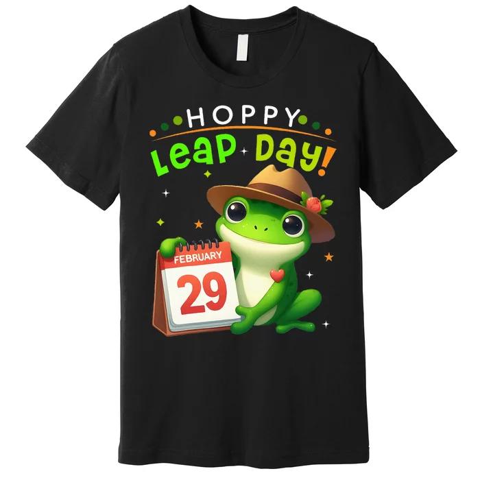 February 29th Funny Frog Leap Day Matching Leap Year 2024 Premium T-Shirt