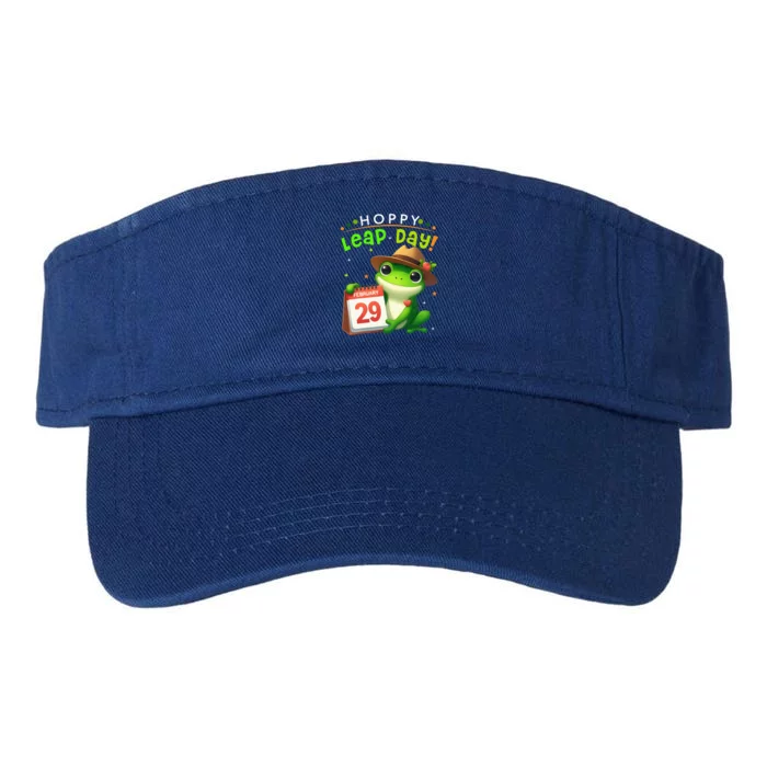 February 29th Funny Frog Leap Day Matching Leap Year 2024 Valucap Bio-Washed Visor