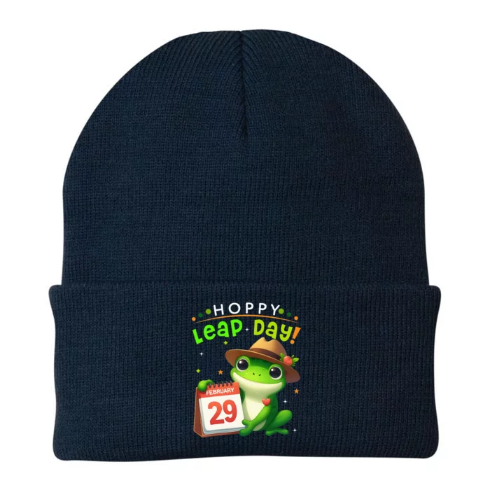 February 29th Funny Frog Leap Day Matching Leap Year 2024 Knit Cap Winter Beanie