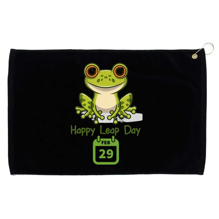 February 29th Leap Day Frog Cute Matching Leap Year 2024 Grommeted Golf Towel