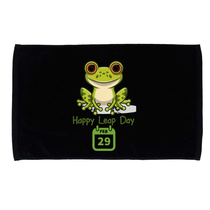 February 29th Leap Day Frog Cute Matching Leap Year 2024 Microfiber Hand Towel