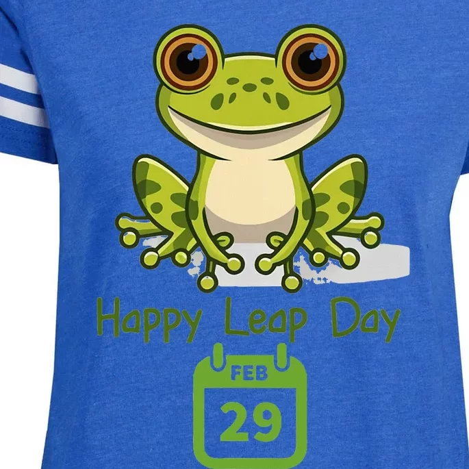 February 29th Leap Day Frog Cute Matching Leap Year 2024 Enza Ladies Jersey Football T-Shirt