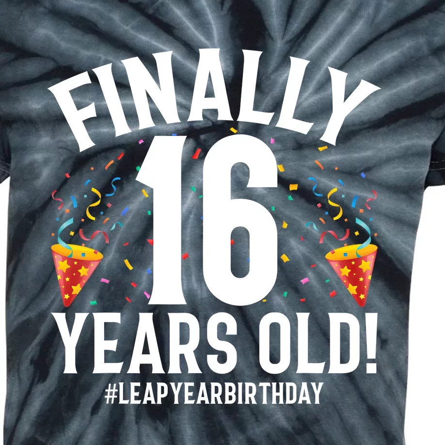 Feb 29th Leap Year 2024 16 Years Old Birthday Party Gifts Kids Tie-Dye T-Shirt