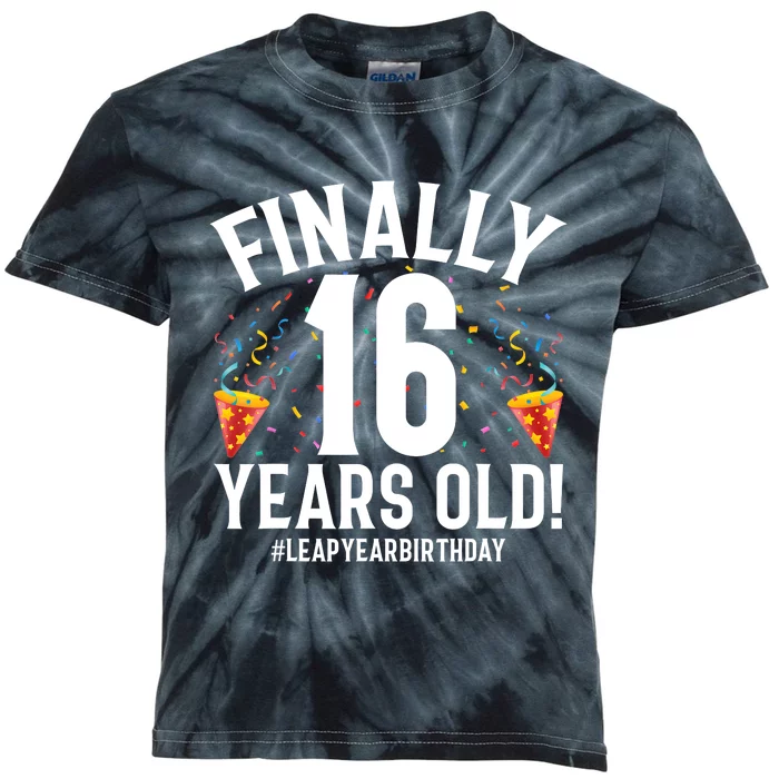 Feb 29th Leap Year 2024 16 Years Old Birthday Party Gifts Kids Tie-Dye T-Shirt