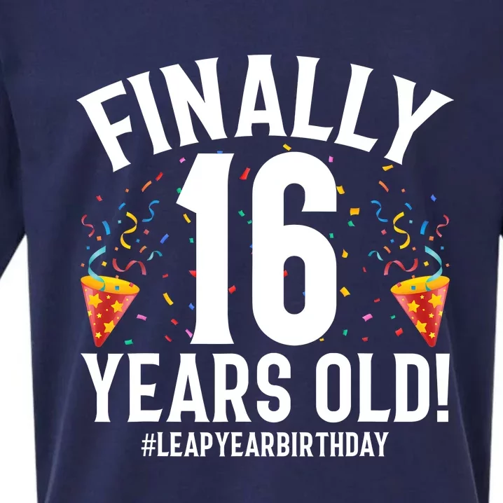 Feb 29th Leap Year 2024 16 Years Old Birthday Party Gifts Sueded Cloud Jersey T-Shirt