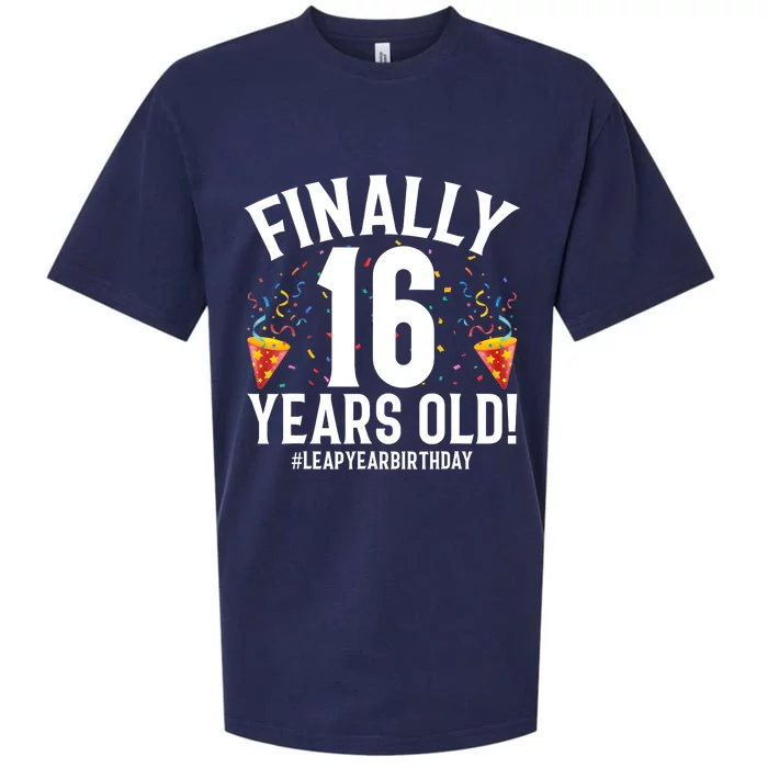 Feb 29th Leap Year 2024 16 Years Old Birthday Party Gifts Sueded Cloud Jersey T-Shirt