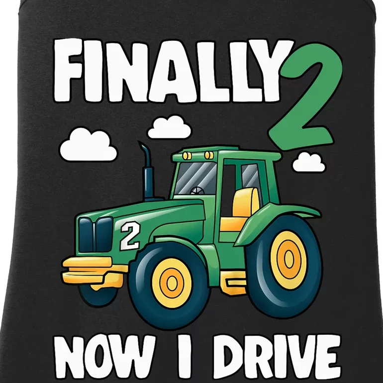 Finally 2 Now I Drive 2nd Birthday Party Boy Tractor Ladies Essential Tank