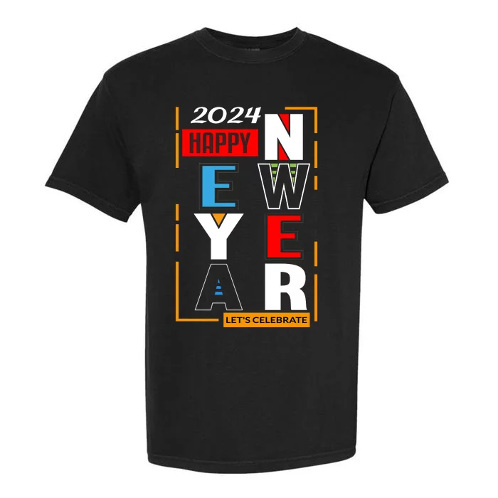 Festive 2024 New Year Celebration Graphic Garment-Dyed Heavyweight T-Shirt