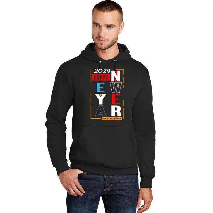 Festive 2024 New Year Celebration Graphic Hoodie