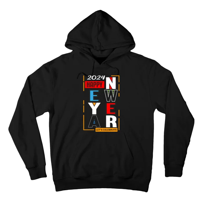 Festive 2024 New Year Celebration Graphic Hoodie