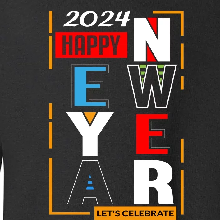 Festive 2024 New Year Celebration Graphic Toddler Sweatshirt