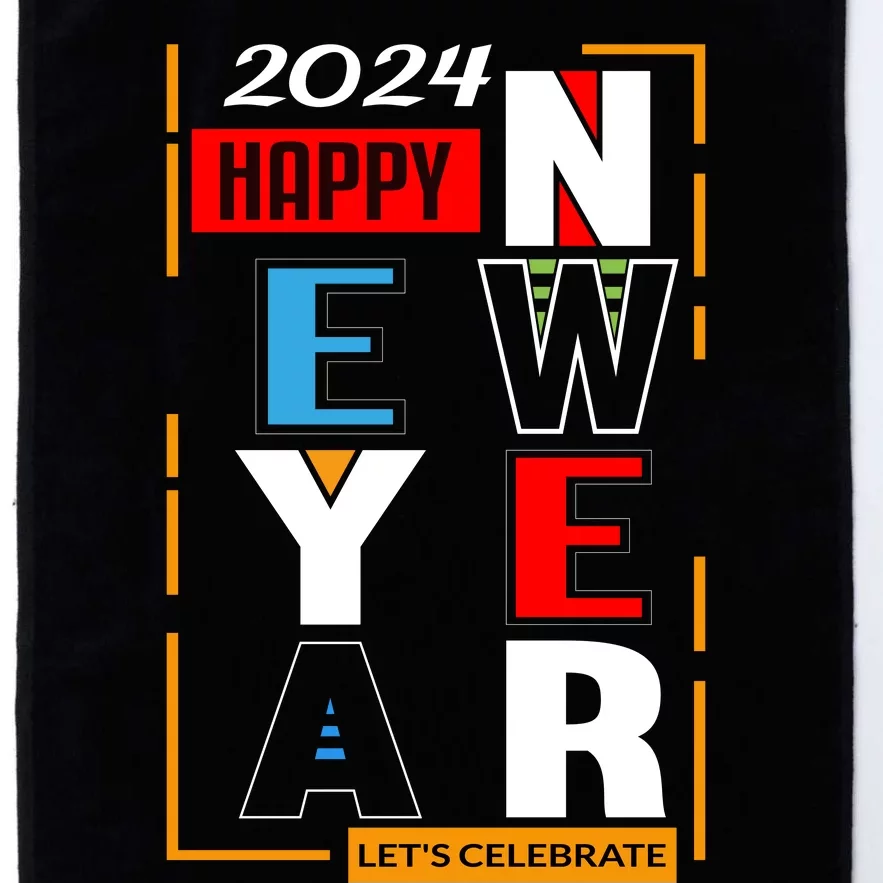 Festive 2024 New Year Celebration Graphic Platinum Collection Golf Towel