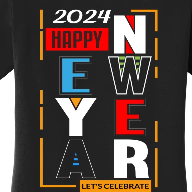 Festive 2024 New Year Celebration Graphic Women's T-Shirt