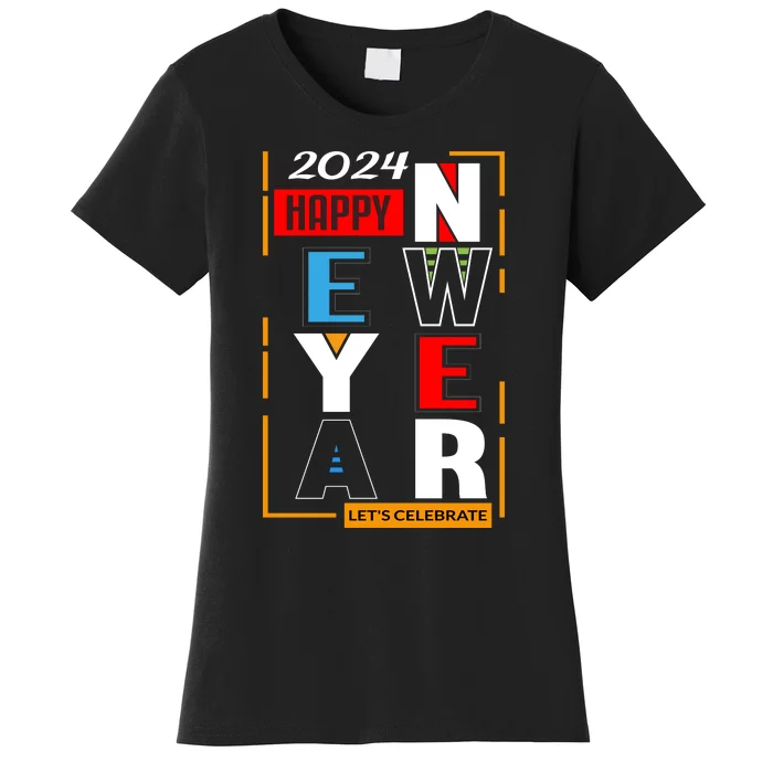 Festive 2024 New Year Celebration Graphic Women's T-Shirt