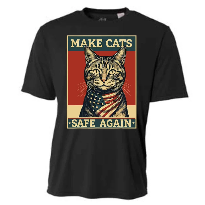 Funny 2024 Presidential Election Make Cats Safe Again Cooling Performance Crew T-Shirt