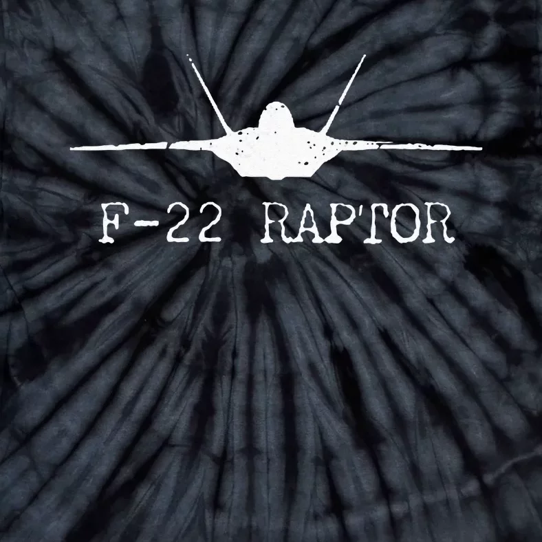 F 22 Raptor Fighter Jet Distressed Silhouette Front And Back Tie-Dye T-Shirt