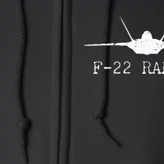 F 22 Raptor Fighter Jet Distressed Silhouette Front And Back Full Zip Hoodie