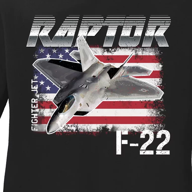 F 22 Raptor Stealth Ladies Long Sleeve Shirt