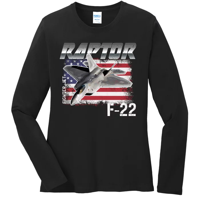 F 22 Raptor Stealth Ladies Long Sleeve Shirt