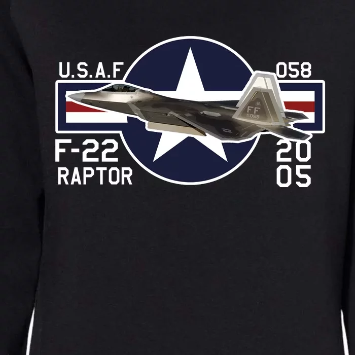 F 222 Raptor USAF Womens California Wash Sweatshirt