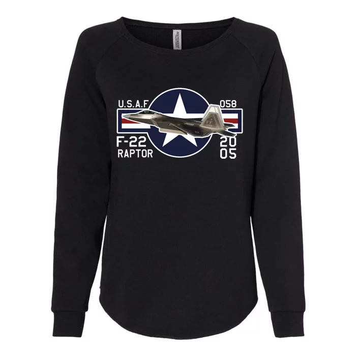 F 222 Raptor USAF Womens California Wash Sweatshirt