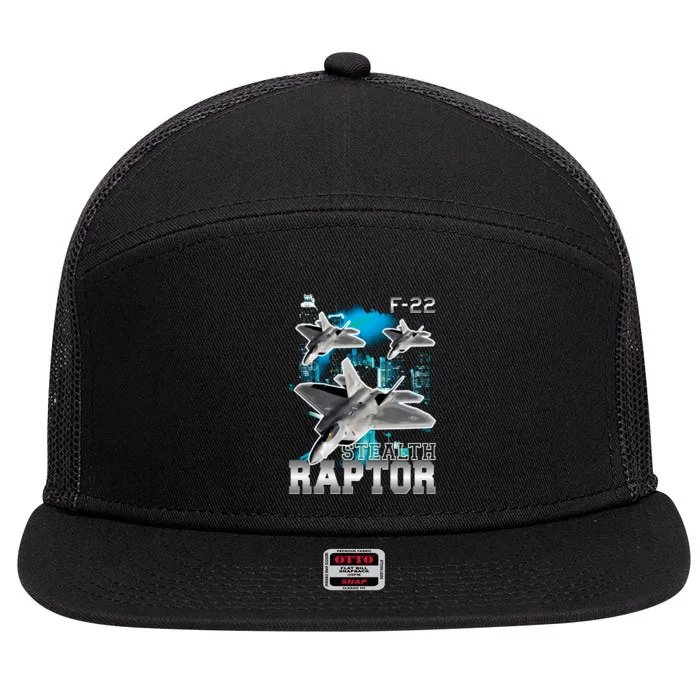 F 22 Raptor Stealth Bootleg 7 Panel Mesh Trucker Snapback Hat