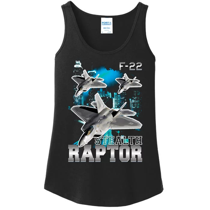 F 22 Raptor Stealth Bootleg Ladies Essential Tank