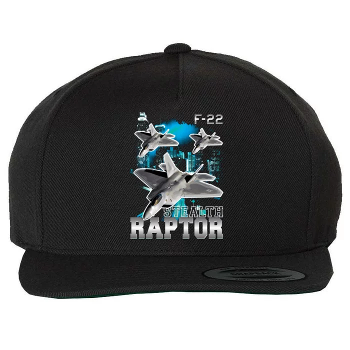 F 22 Raptor Stealth Bootleg Wool Snapback Cap