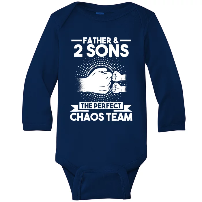 Father & 2 Sons The perfect chaos team Father Baby Long Sleeve Bodysuit