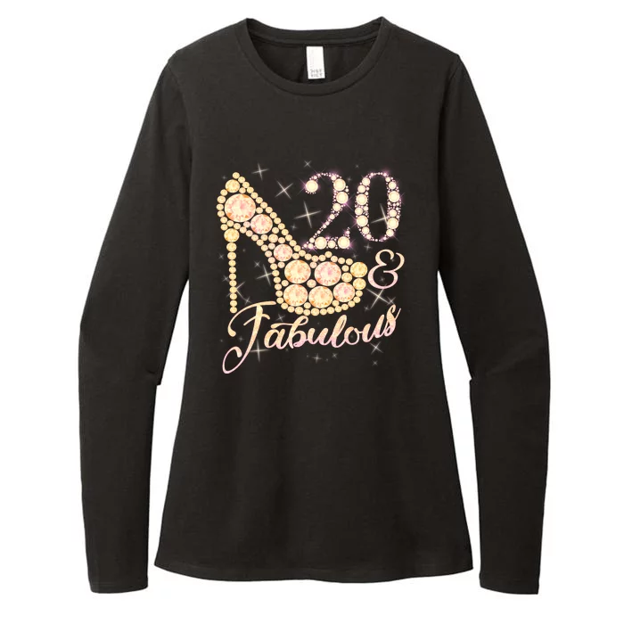 Fabulous & 20 Sparkly Heel 20th Birthday Womens CVC Long Sleeve Shirt