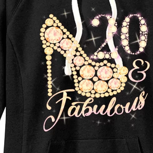 Fabulous & 20 Sparkly Heel 20th Birthday Women's Fleece Hoodie