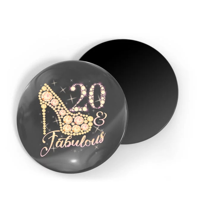 Fabulous & 20 Sparkly Heel 20th Birthday Magnet