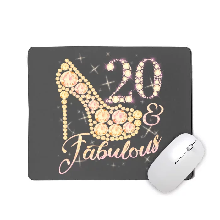 Fabulous & 20 Sparkly Heel 20th Birthday Mousepad