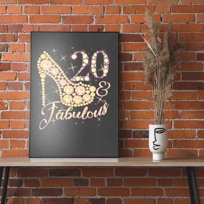 Fabulous & 20 Sparkly Heel 20th Birthday Poster