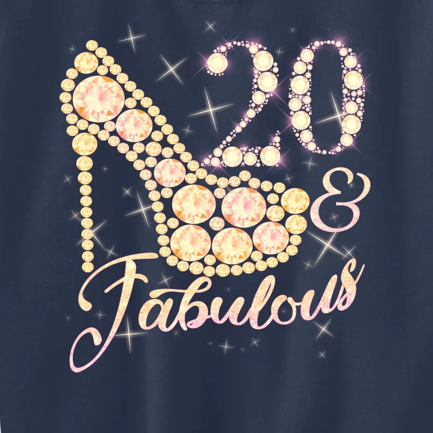 Fabulous & 20 Sparkly Heel 20th Birthday Kids Sweatshirt