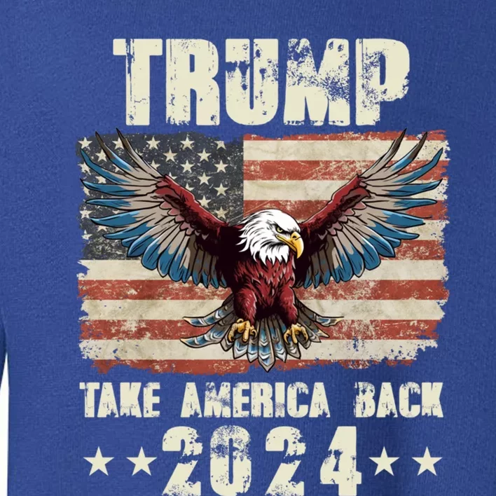 Flag 2024 Trump American Flag Funny Gift Toddler Sweatshirt