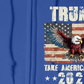 Flag 2024 Trump American Flag Funny Gift Full Zip Hoodie