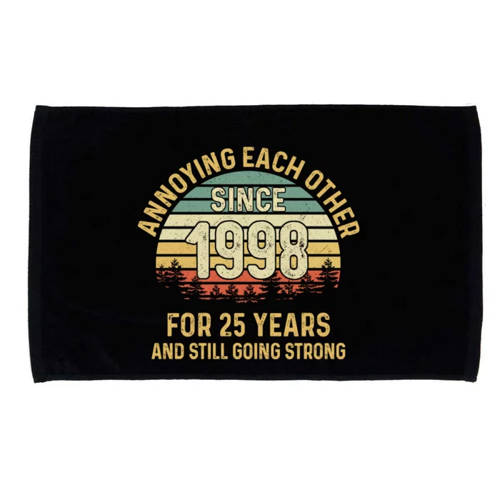 Funny 25th Wedding Anniversary Annoying Each Other Since 1998 Microfiber Hand Towel