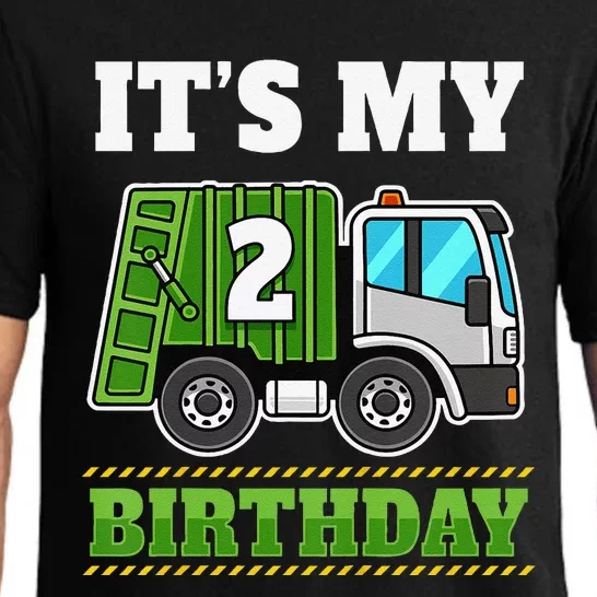 Funny 2 Years Old Garbage Truck 2nd Birthday Party Pajama Set