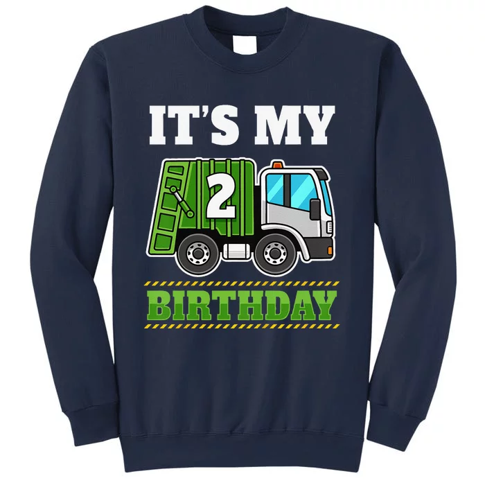 Funny 2 Years Old Garbage Truck 2nd Birthday Party Sweatshirt