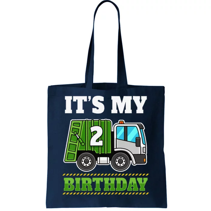 Funny 2 Years Old Garbage Truck 2nd Birthday Party Tote Bag