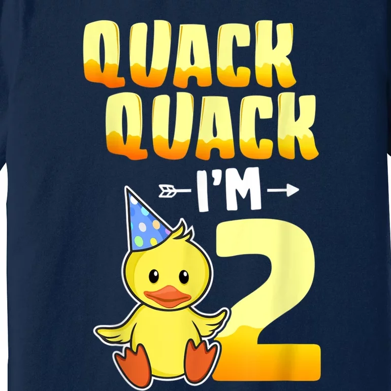 Funny 2 Year Old Girl Boy Duck 2nd Second Birthday Party Gift 1 Premium T-Shirt