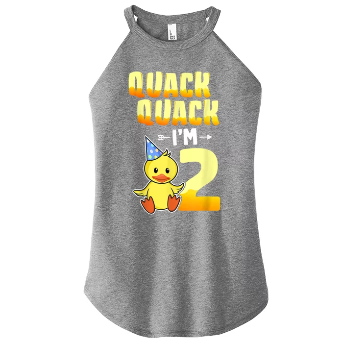 Funny 2 Year Old Girl Boy Duck 2nd Second Birthday Party Gift 1 Women’s Perfect Tri Rocker Tank