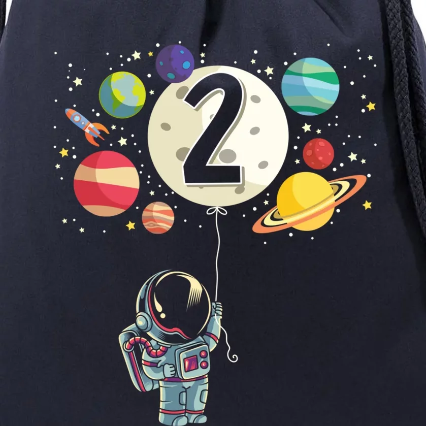 Funny 2 Years Old Birthday Boy Gift Astronaut 2nd Birthday Gift 1 Drawstring Bag